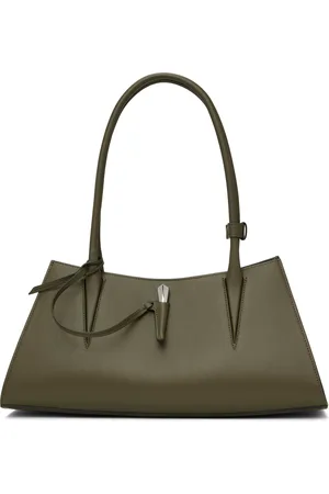 MUGLER Khaki Smooth Leather Fang Bag