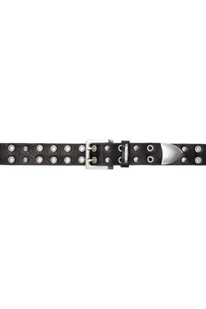 OUR LEGACY Black Studded Double Tongue Belt