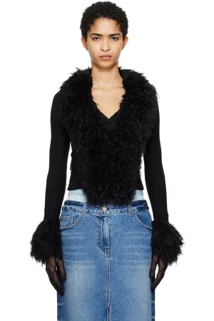Marine Serre Black Wild Puffy Knit Sweater