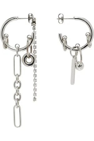 Justine Clenquet Silver Iris Crystal Earrings