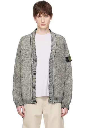 Stone Island Black 5100047 Cotton Chenille Cardigan
