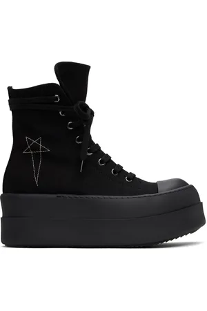 Rick Owens Black Hollywood Double Bumper Sneaks Sneakers