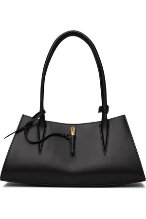 MUGLER Black Smooth Leather Fang Bag