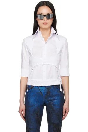 OTTOLINGER White High Collar Short Sleeve Shirt