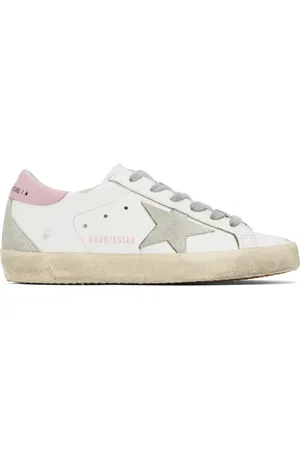 Golden Goose White & Gray Super-Star Sneakers