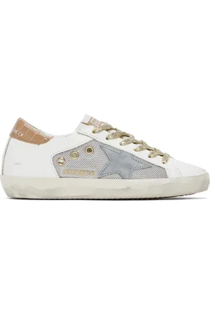 Golden Goose White & Silver Super-Star Sneakers