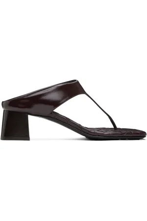 Bottega Veneta Burgundy Marella Thong Heeled Sandals