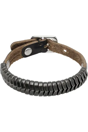 OUR LEGACY Black Spine Leather Bracelet