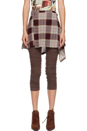 Vivienne Westwood Gray & Red Meghan Kilt Miniskirt