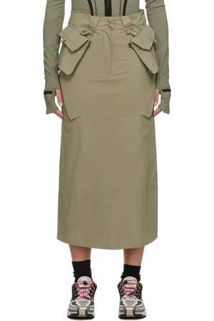 Hyein Seo Khaki Overlay Maxi Skirt
