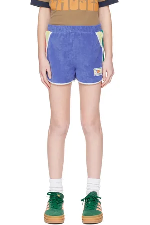 Bobo Choses Kids Blue Smiling Color Block Terry Cloth Shorts