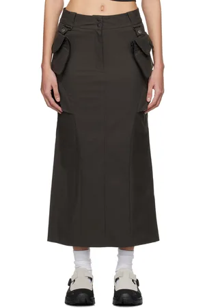 Hyein Seo Khaki Cargo Midi Skirt
