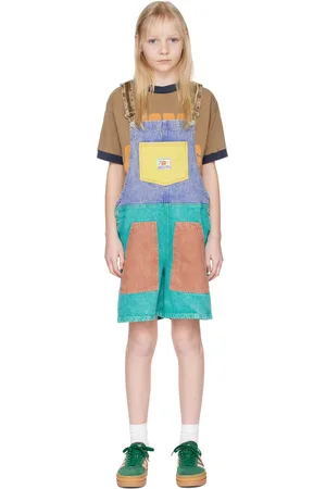 Bobo Choses Kids Multicolor Smiling Color Block Denim Overalls