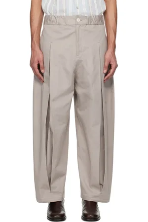 SAGE NATION Gray Box Pleat Trouser