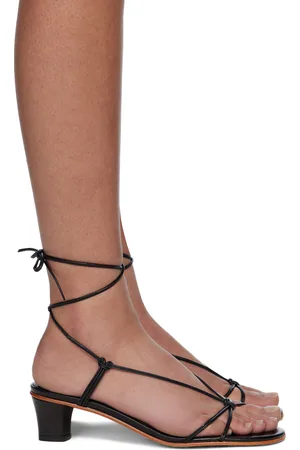 Martiniano Black Spaghetti Heeled Sandals