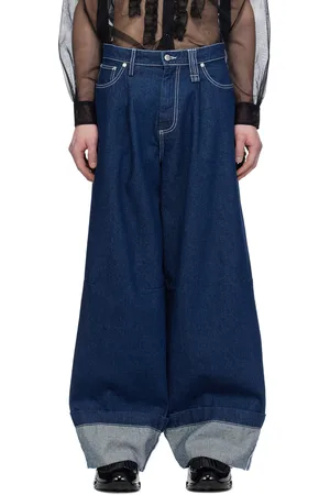 Simone Rocha Navy Embellished Puddle Jeans