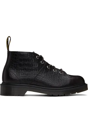 Dr. Martens Brown Church Crocodile Analine Leather Boots