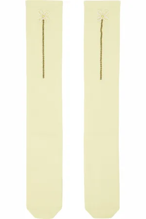 Simone Rocha Off-White Beaded Socks