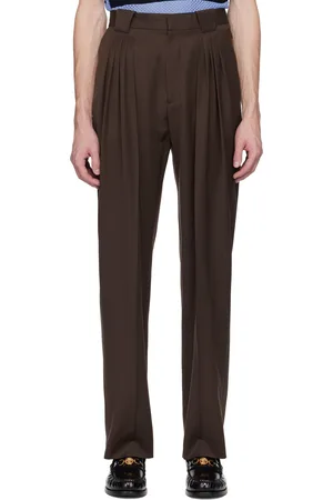 Casablanca Brown Wool Pleated Tailored Trousers