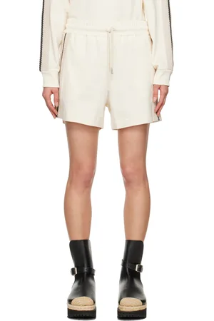 Moncler Off-White Striped Trim Shorts