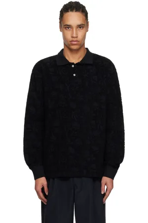 Soulland Black Robert Plush Long Sleeve Polo