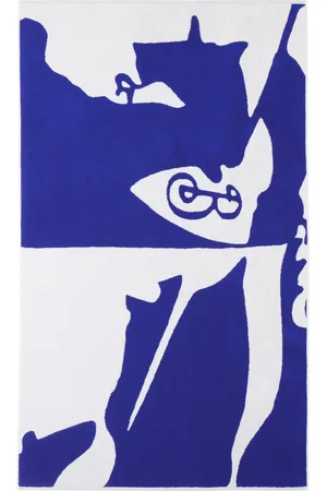 Burberry Navy & White Split EKD Beach Towel