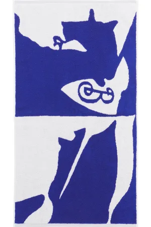 Burberry Navy & White Split EKD Hand Towel