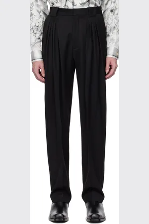 Casablanca Black Wool Pleated Tailored Trousers