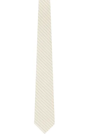 Auralee Off-White Super Fine Wool Stripe Tie
