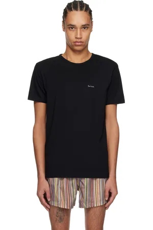Paul Smith Five-Pack Black Organic Cotton Lounge T-shirts