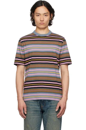 Paul Smith Pink & Gray Stripe Cotton T-shirt