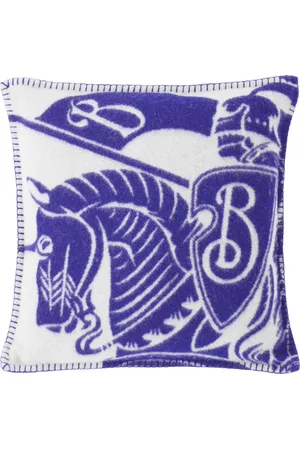 Burberry Navy & White EKD Wool Cushion