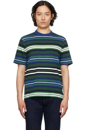 Paul Smith Green & Blue Stripe Cotton T-shirt
