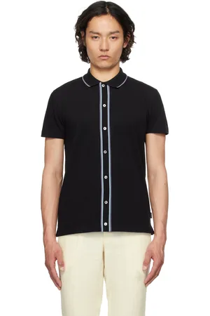 Paul Smith Black Button-Front Stretch-Cotton Polo