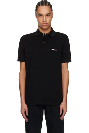 Paul Smith Black Signature Stripe Logo Cotton Polo
