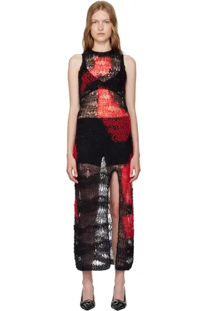 MISBHV Black & Red Antwerp Midi Dress