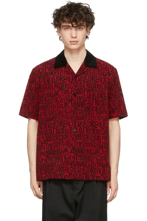 SACAI Red Eric Haze Edition Message Print Short Sleeve Shirt