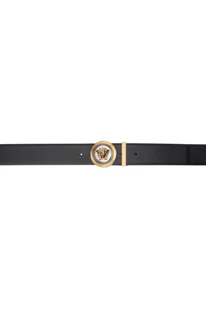 VERSACE Black Medusa Biggie Enamel Leather Belt
