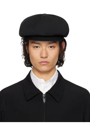 YOHJI YAMAMOTO Black Wool Gabardine Cap