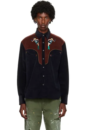 Kolor Navy & Brown Western Shirt