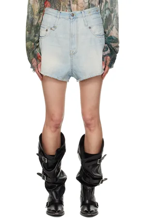 R13 Blue Straight Double Loop Venti Denim Shorts