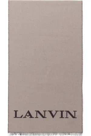 Lanvin Brown & Gray Logo Woven Scarf