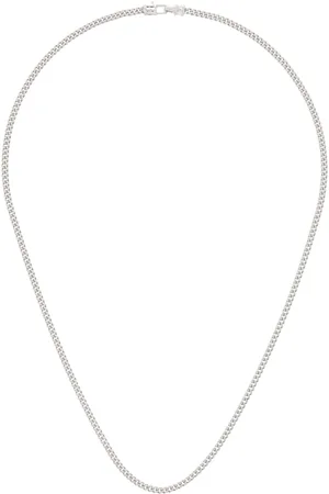 TOM WOOD Silver Curb Chain M Necklace