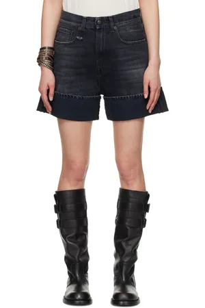 R13 SSENSE Exclusive Black Nina Denim Shorts