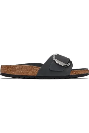 Birkenstock Black Narrow Madrid Big Buckle Sandals