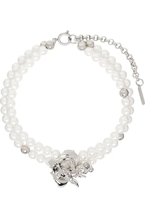 Justine Clenquet Silver & White Betsy Choker