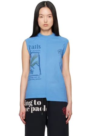 Marine Serre Blue Regenerated Graphic T-Shirts Tank Top