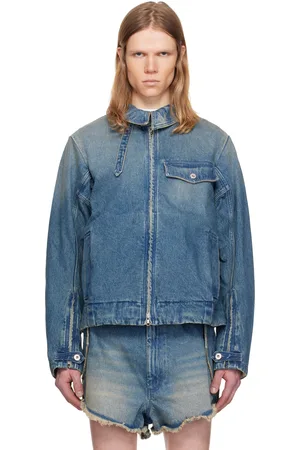 Random Identities Blue Washed Zipped Denim Jacket
