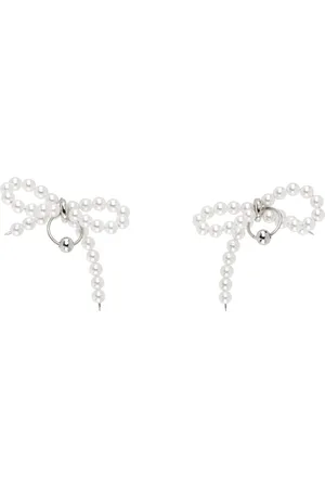 Justine Clenquet White & Silver Sheena Earrings