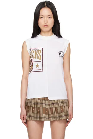 Marine Serre White Regenerated Graphic T-Shirts Tank Top